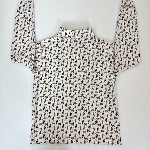 Northern Isles Cat Print Turtleneck Women's M 100% Cotton Royal Cat & Mouse - Picture 6 of 10